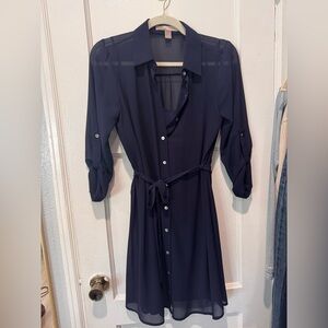 Forever 21 Navy Long Sleeve Dress